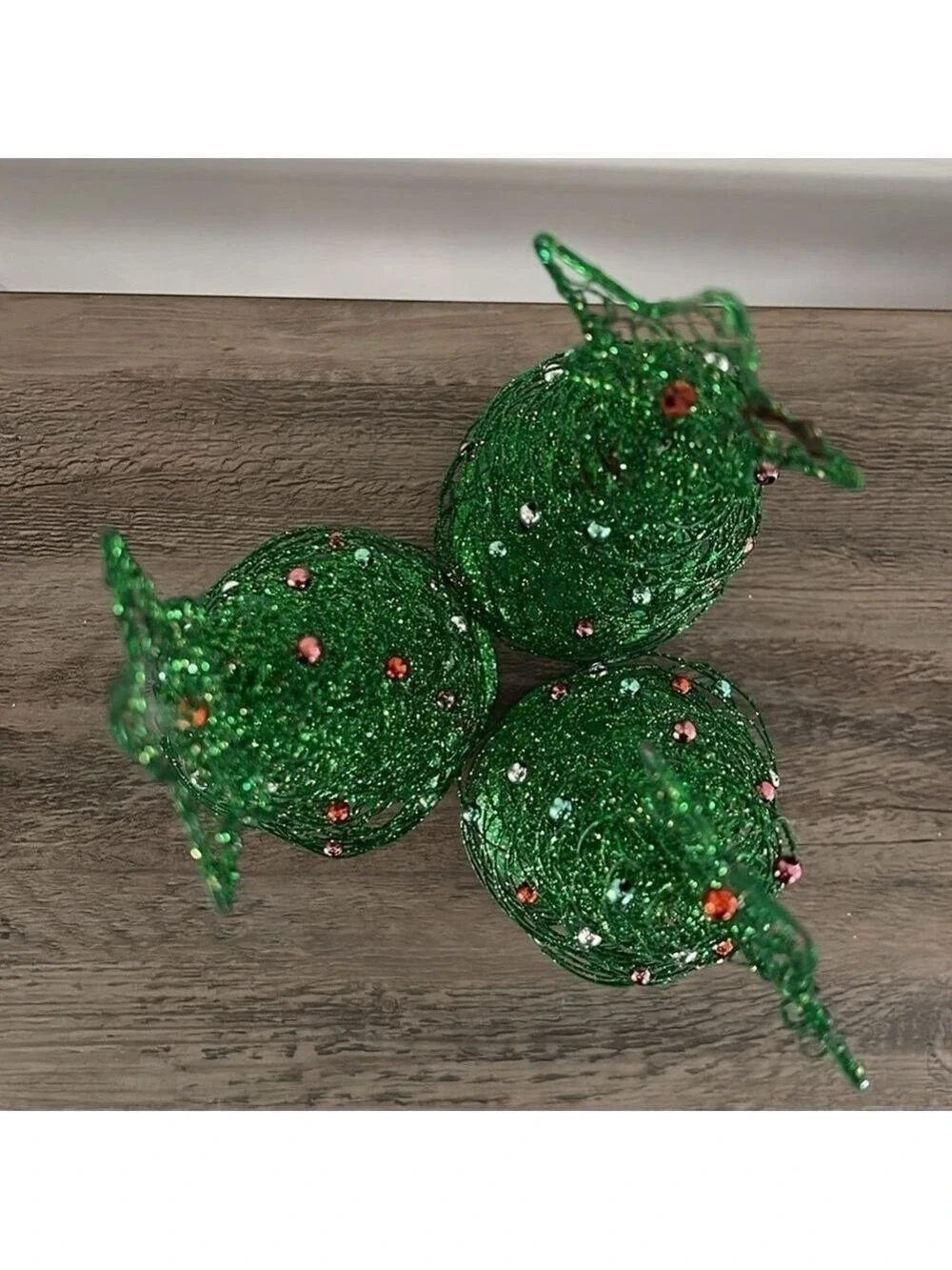 Pier 1 Imports Glitter Wire Star Christmas Tree 10 Inch Set Of 3